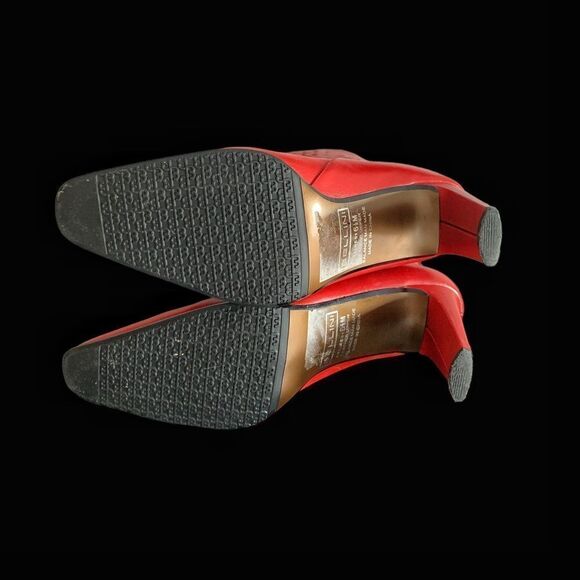 Red leather laser cut lace high boots 4”heel 6.5 Bellini fabulous color sexy - Picture 12 of 13